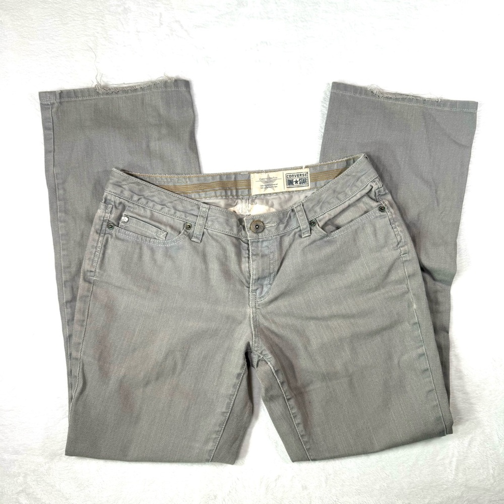 Converse One Star Jeans Womens Size 10 Gray Faded‎ Mid Rise Boot Denim Y2K